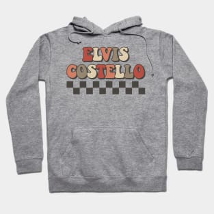 Elvis Costello Checkered Retro Groovy Style Hoodie